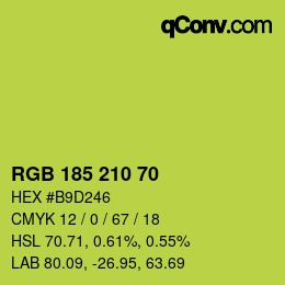 Color code: RGB 185 210 70 | qconv.com