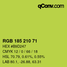 Color code: RGB 185 210 71 | qconv.com