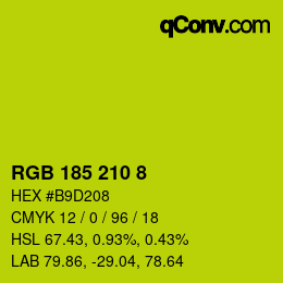 Código de color: RGB 185 210 8 | qconv.com