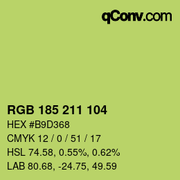 Color code: RGB 185 211 104 | qconv.com
