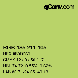 Color code: RGB 185 211 105 | qconv.com