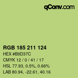 Color code: RGB 185 211 124 | qconv.com