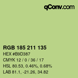 Color code: RGB 185 211 135 | qconv.com