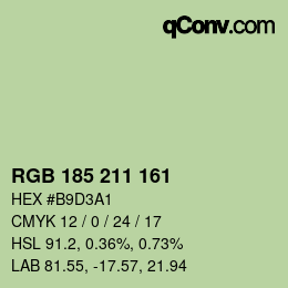 Código de color: RGB 185 211 161 | qconv.com