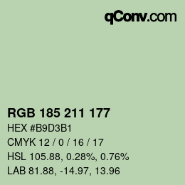 Color code: RGB 185 211 177 | qconv.com