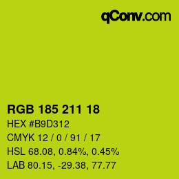 Color code: RGB 185 211 18 | qconv.com