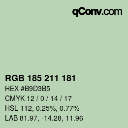 Color code: RGB 185 211 181 | qconv.com