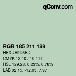 Color code: RGB 185 211 189 | qconv.com