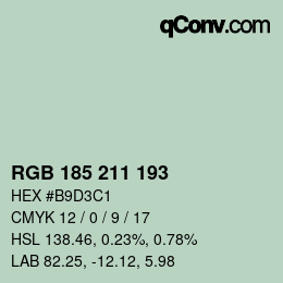 Color code: RGB 185 211 193 | qconv.com