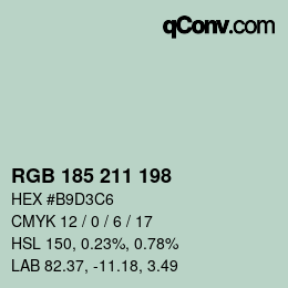 Color code: RGB 185 211 198 | qconv.com
