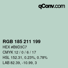Color code: RGB 185 211 199 | qconv.com