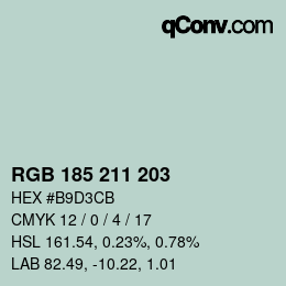 Color code: RGB 185 211 203 | qconv.com