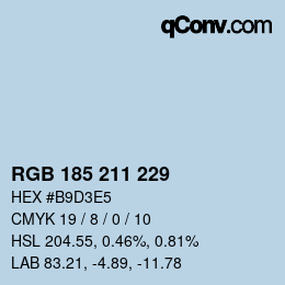 カラーコード: RGB 185 211 229 | qconv.com