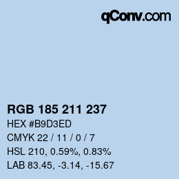 Color code: RGB 185 211 237 | qconv.com