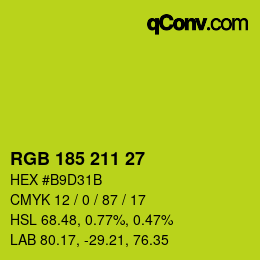 Color code: RGB 185 211 27 | qconv.com