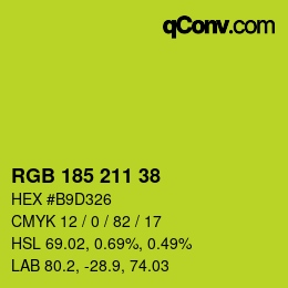 Color code: RGB 185 211 38 | qconv.com