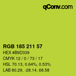 Color code: RGB 185 211 57 | qconv.com