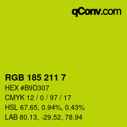 Color code: RGB 185 211 7 | qconv.com