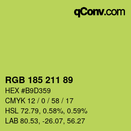 Color code: RGB 185 211 89 | qconv.com