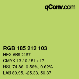 Color code: RGB 185 212 103 | qconv.com