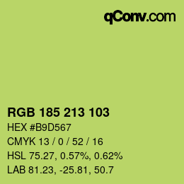 Color code: RGB 185 213 103 | qconv.com
