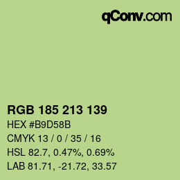 Color code: RGB 185 213 139 | qconv.com