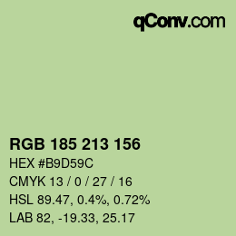 Color code: RGB 185 213 156 | qconv.com
