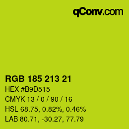 Color code: RGB 185 213 21 | qconv.com