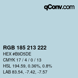 カラーコード: RGB 185 213 222 | qconv.com