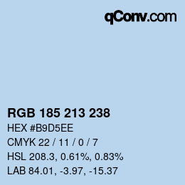 Color code: RGB 185 213 238 | qconv.com