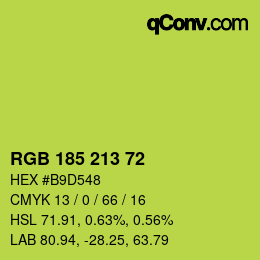 Color code: RGB 185 213 72 | qconv.com