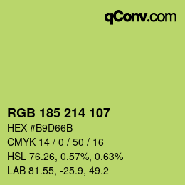 カラーコード: RGB 185 214 107 | qconv.com
