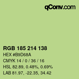 Color code: RGB 185 214 138 | qconv.com