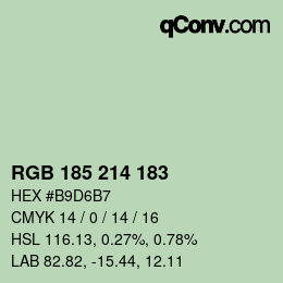 カラーコード: RGB 185 214 183 | qconv.com