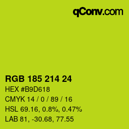 Color code: RGB 185 214 24 | qconv.com
