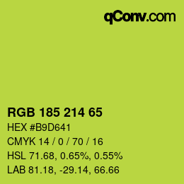 Color code: RGB 185 214 65 | qconv.com