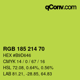 Color code: RGB 185 214 70 | qconv.com