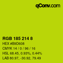 Color code: RGB 185 214 8 | qconv.com