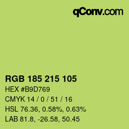 Color code: RGB 185 215 105 | qconv.com