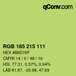 Color code: RGB 185 215 111 | qconv.com