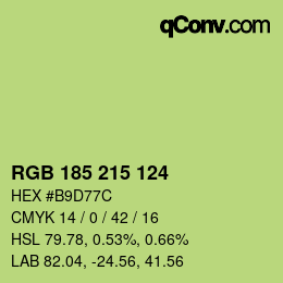 颜色代码: RGB 185 215 124 | qconv.com