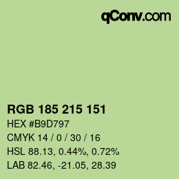 Color code: RGB 185 215 151 | qconv.com