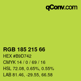 Color code: RGB 185 215 66 | qconv.com