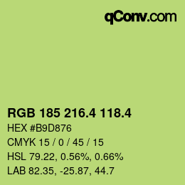カラーコード: RGB 185 216.4 118.4 | qconv.com