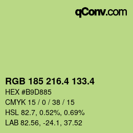 カラーコード: RGB 185 216.4 133.4 | qconv.com