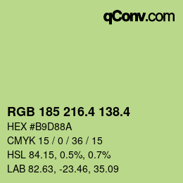 カラーコード: RGB 185 216.4 138.4 | qconv.com