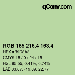 カラーコード: RGB 185 216.4 163.4 | qconv.com
