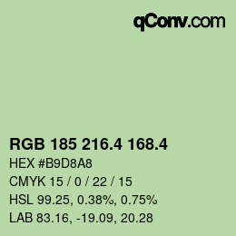カラーコード: RGB 185 216.4 168.4 | qconv.com
