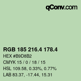 カラーコード: RGB 185 216.4 178.4 | qconv.com