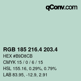 カラーコード: RGB 185 216.4 203.4 | qconv.com